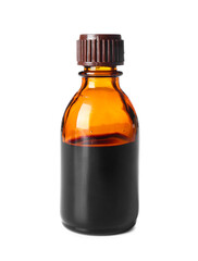Bottle with iodine on white background