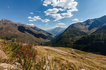 Beautiful landscapes of the mountainous Caucasus Russia