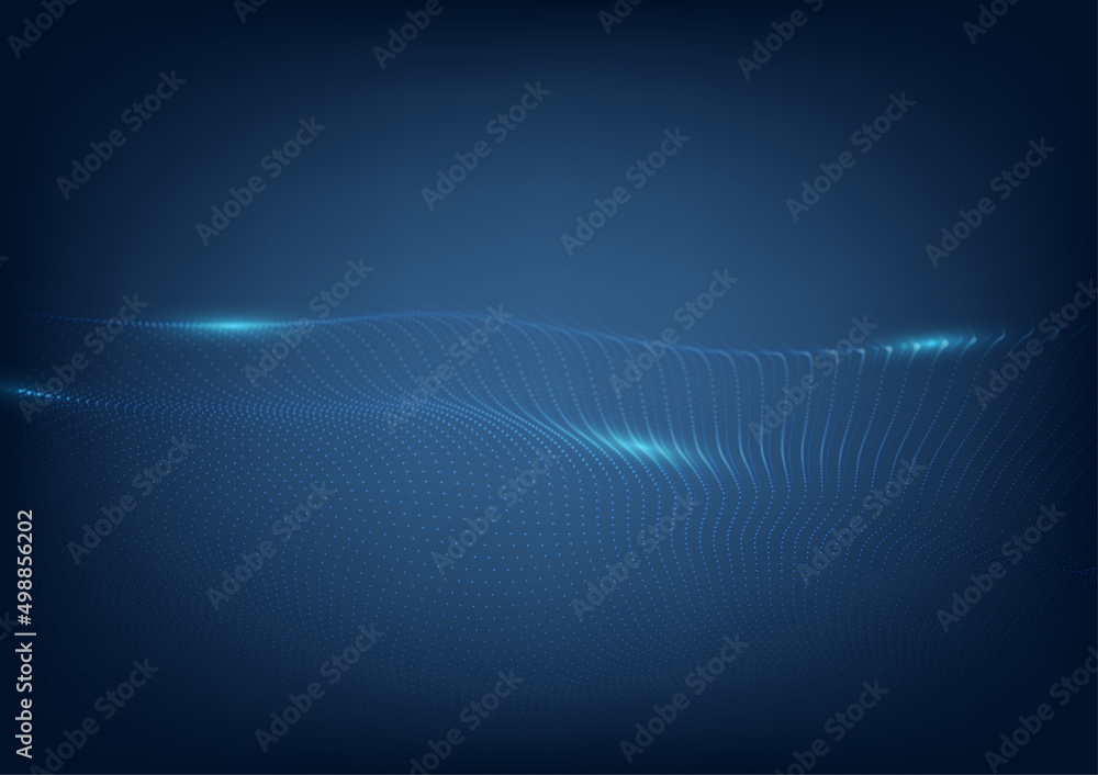 Poster abstract 3d grid background. digital wave pattern technology. big data. artificial intelligence. bus