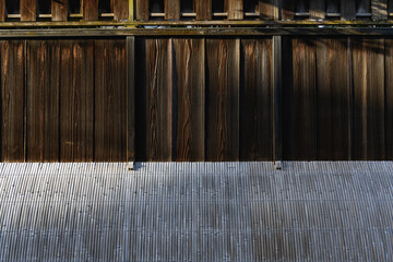 京都 京町家 板塀と犬矢来