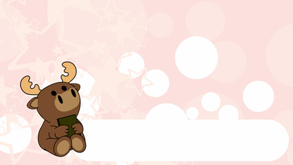 Fototapeta premium sitting baby moose cartoon holding book background vector