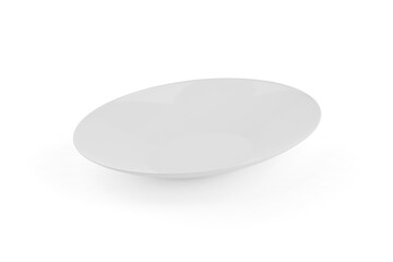white plate on a white background