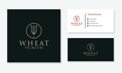 Obraz premium wheat logo design