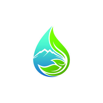 a combination of the water logo, leaves which mean natural, and mountains, depicting fresh water