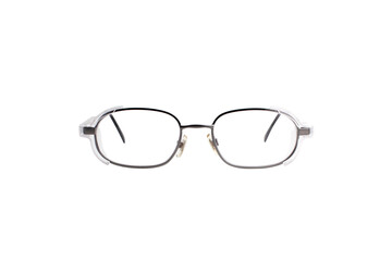 Photo of glasses for reading with clear lenses and stainless frames