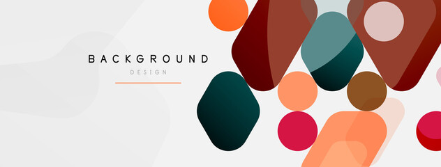 Abstract round geometric shapes and circles background. Trendy techno business template for wallpaper, banner, background or landing