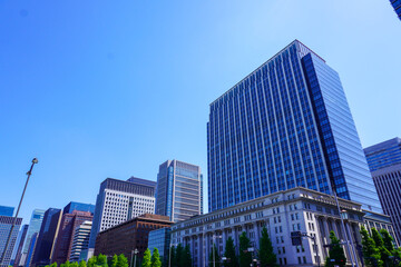 Fototapeta na wymiar Buildings in downtown Tokyo, Japan