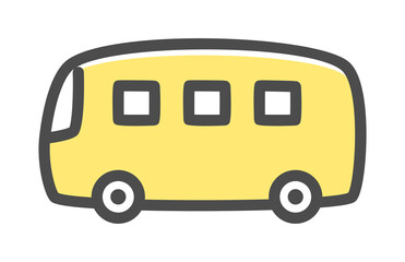 simple illustration of yellow bus