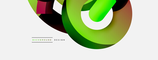 Round shapes circles and other geometric forms. Vector illustration for wallpaper banner background card or landing page