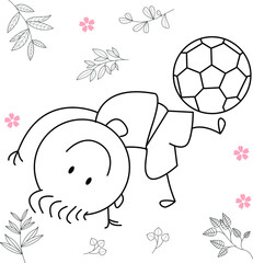 cartoon activity illustration of a smiling child for children's coloring book, children's book. eps vector image.