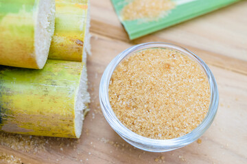 brown sugar and sugarcane