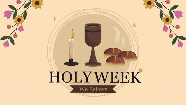 Holy Week Lettering Animation With Icons