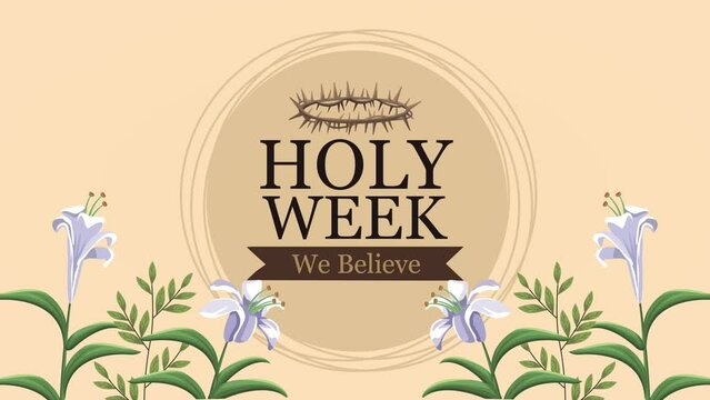 Holy Week Lettering Animation With Flowers