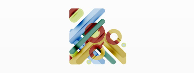 Creative geometric wallpaper. Minimal lines and circles background