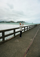 Visiting Tolaga Bay in Gisborne, New Zealand.