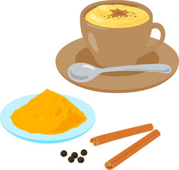 ターメリックラテとスパイス