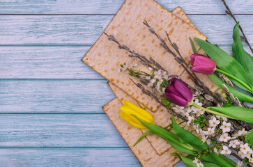 Preash celebration holiday the tradition attributes symbols for Passover with matzo unleavened bread