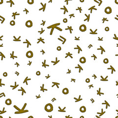 Seamless repeating Korean embroidery character design