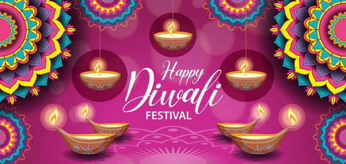 Happy Diwali Indian festival banner