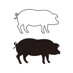 Pig set icon vector illustration symbol	