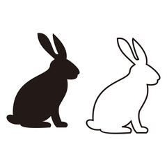 rabbit set icon vector illustration sign	