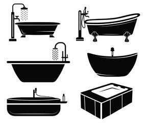 Bathtub Premium Vector Design And Black Colour
