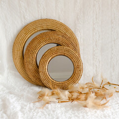 Rattan Mirrors, interior decoration