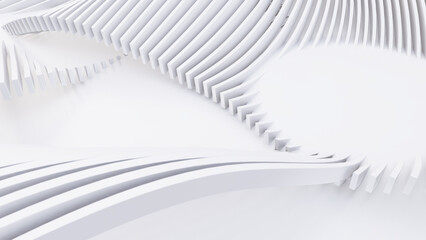 Naklejka premium Abstract Curved Shapes. White Circular Background.