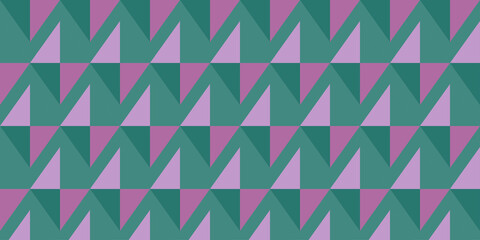 Abstract geometric background with pink and green diamonds and triangles