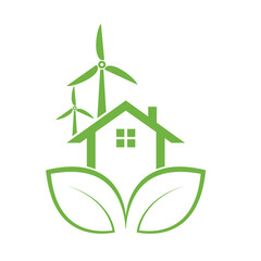 Green House sign Leaf and ecology