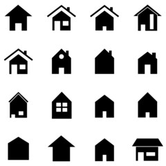 Set of home icon vector illustrator. House linear line symbol.