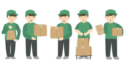 Cartoon courier young man mascot