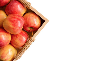 apples in box isolatd on white