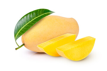 Ripe mango isolated on white