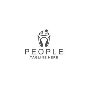 PEOPLE logo icon design vector template