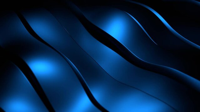 Loop animation of abstract dark blue separate waves. Modern abstract background video