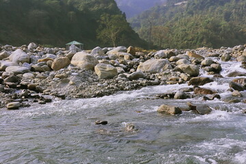 balason river valley at dudhia, located in the terai region of west bengal, india