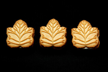 Delicious cookies filled with vanilla cream made with honey or maple syrup from Canadian trees, the traditional sweet of Canada
