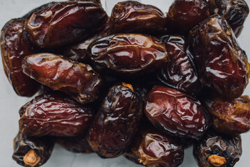 clear plastic box of dates