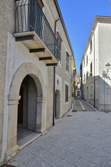 Obraz premium A narrow street in Nusco, a small village in the province of Avellino, Italy.