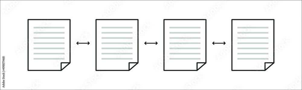 Aufkleber Document linked network system template design vector illustration. Crypto currency blockchain digital smart contract protocol contain cryptography hash, transaction data.