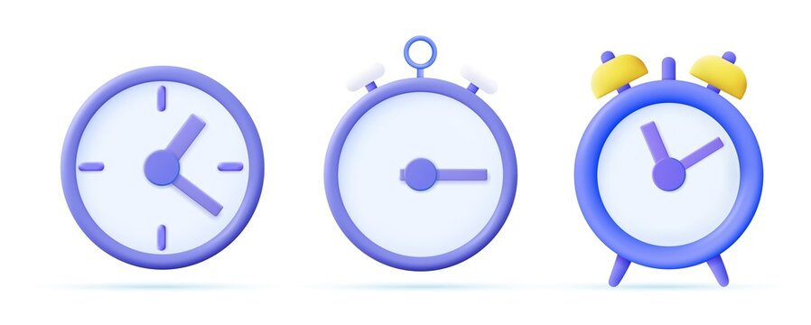 3d Round clock icon