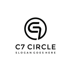 G C7 Letter circle logo vector image