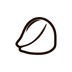 Oat flake icon on a white isolated background. Healthy product. Vector outline For the preparation of oatmeal porridge. 