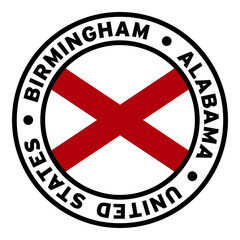 Round Birmingham Alabama United States Flag Clipart