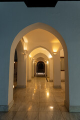 Detail of wall and corridor with many arches in Egypt hotel in Sharm el Sheikh