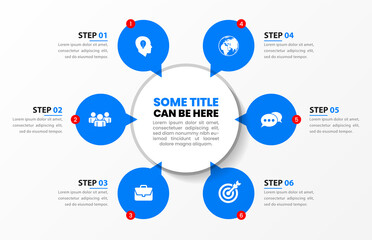 Infographic template with icons and 6 options or steps