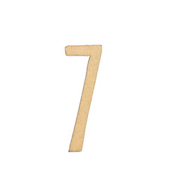 Wood number 0-9 isolated on white background.
