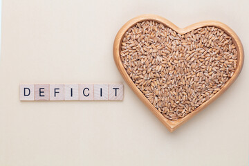 Wheat grain in a heart shape.