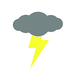 Thunder and Cloud icon illustration vector